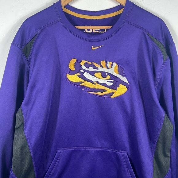 🏈🏀 Vintage LSU Louisiana StateTigers NIKE “Center Swoosh” Crewneck Sweatshirt - Picture 2 of 12